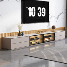 岩板电视柜现代简约家用小户型客厅轻奢新款实木落地高款电视机柜