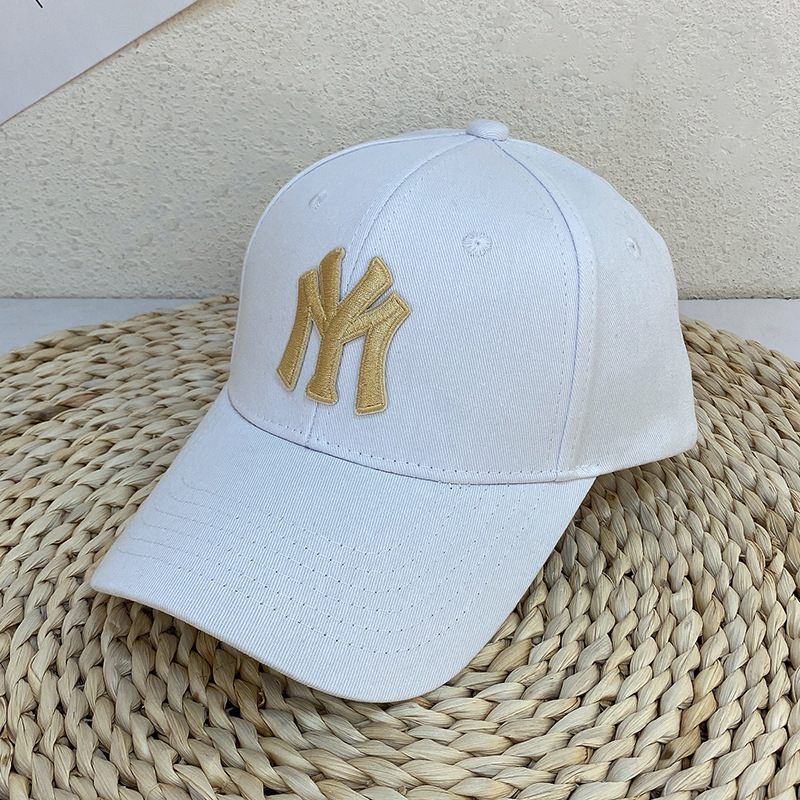 春夏新款棒球帽男女同款外贸韩版字母my硬顶鸭舌帽纯棉运动帽子