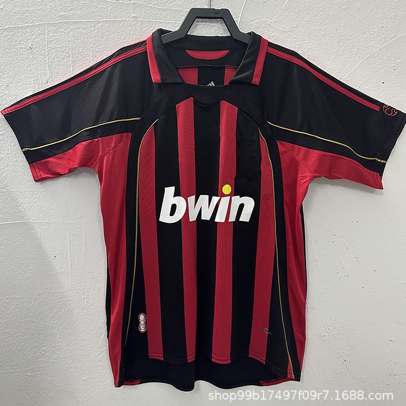 0607复古ac米兰球衣欧冠决赛版22号卡卡主场短长袖足球服-阿里巴巴