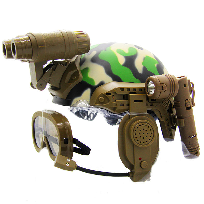 特战队野战部队迷彩仿真头盔军事作战帽子cs装备套装男孩儿童玩具