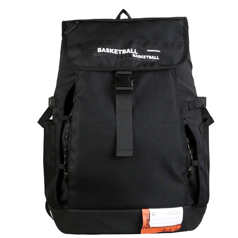 Cross-Border Amazon Student Backpack Printed Logo Korean Fashion Twist Lock Schoolbag Large Capacity Flip Basketball Bag