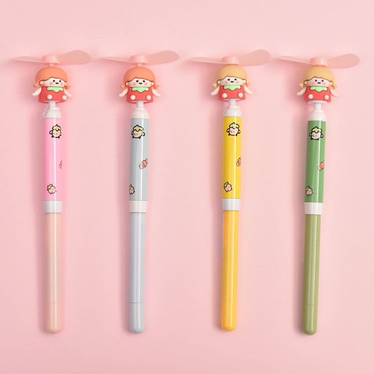 95387 斯普维加文具批发 sv-12781 可爱草莓女孩造型风扇笔-阿里巴巴