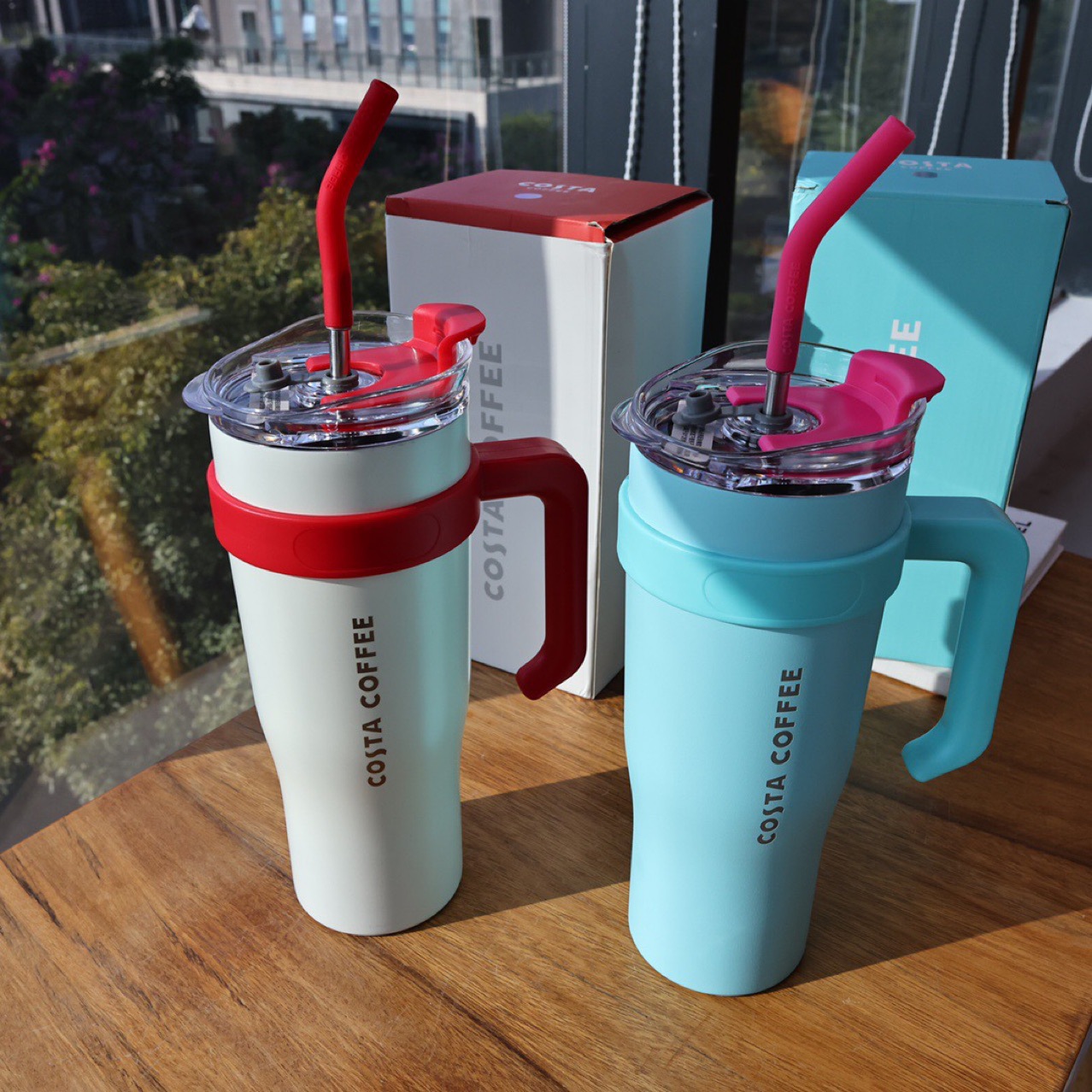 Ren Jialun Same Style Vacuum Cup Lazy People Drinking Water Artifact for Work Super Large Capacity 1.25L Vacuum Cup Drinking Water Freely