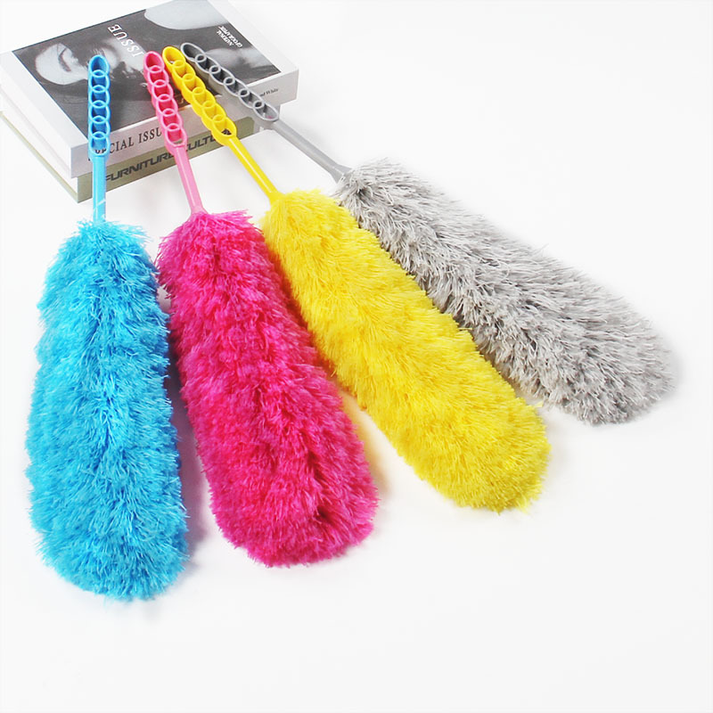 Factory Direct Sales New Six-Ring Handle Fiber Duster Dust Brush Dust Removal Thickened Fiber Cleaning Desktop Duster Duster