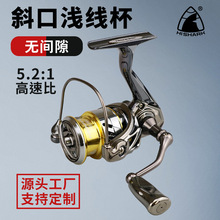 黑鲨无间隙浅线杯微物路亚全金属小高尔夫远投渔轮高速比