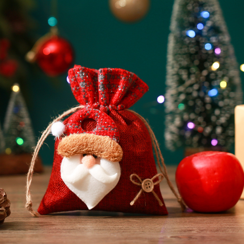 Christmas Decorations Small Gift Children's Christmas Eve Apple Gift Bag Creative Santa Claus Gift Bag Candy Bag