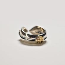 原创中世纪复古鸢尾戒指925银欧美个性开口戒花指环