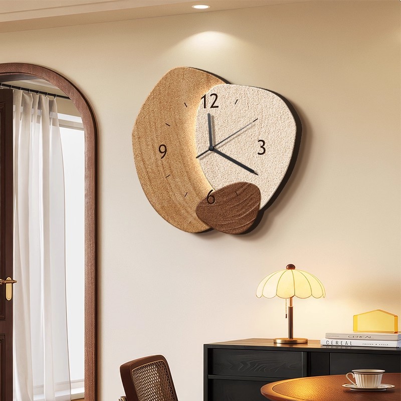 中古风时来运转钟表客厅装饰画高级感餐厅挂钟挂画2025年新款时钟