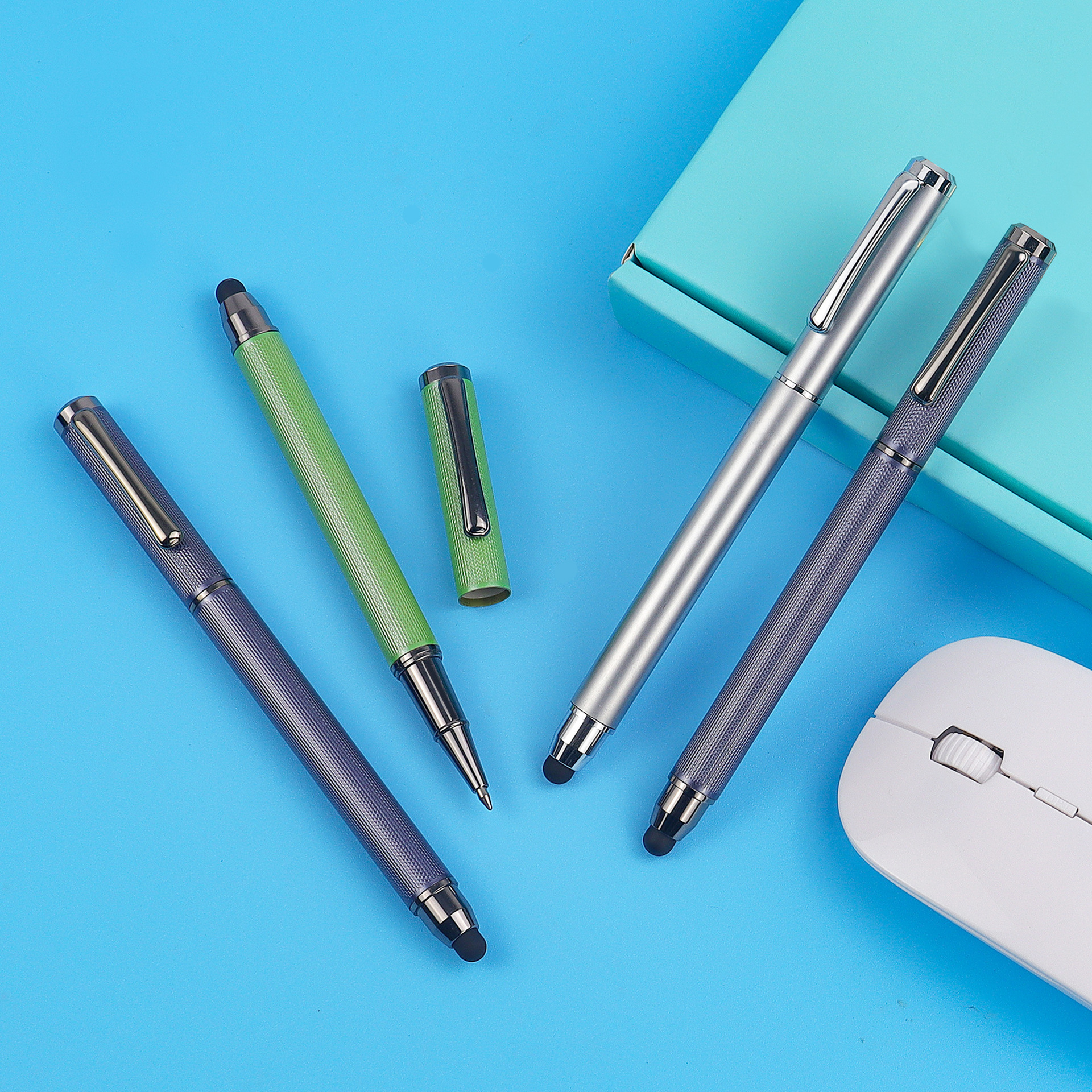 触屏头金属签字笔喷漆刻花中性水笔广告企业商务礼品宝珠笔定logo