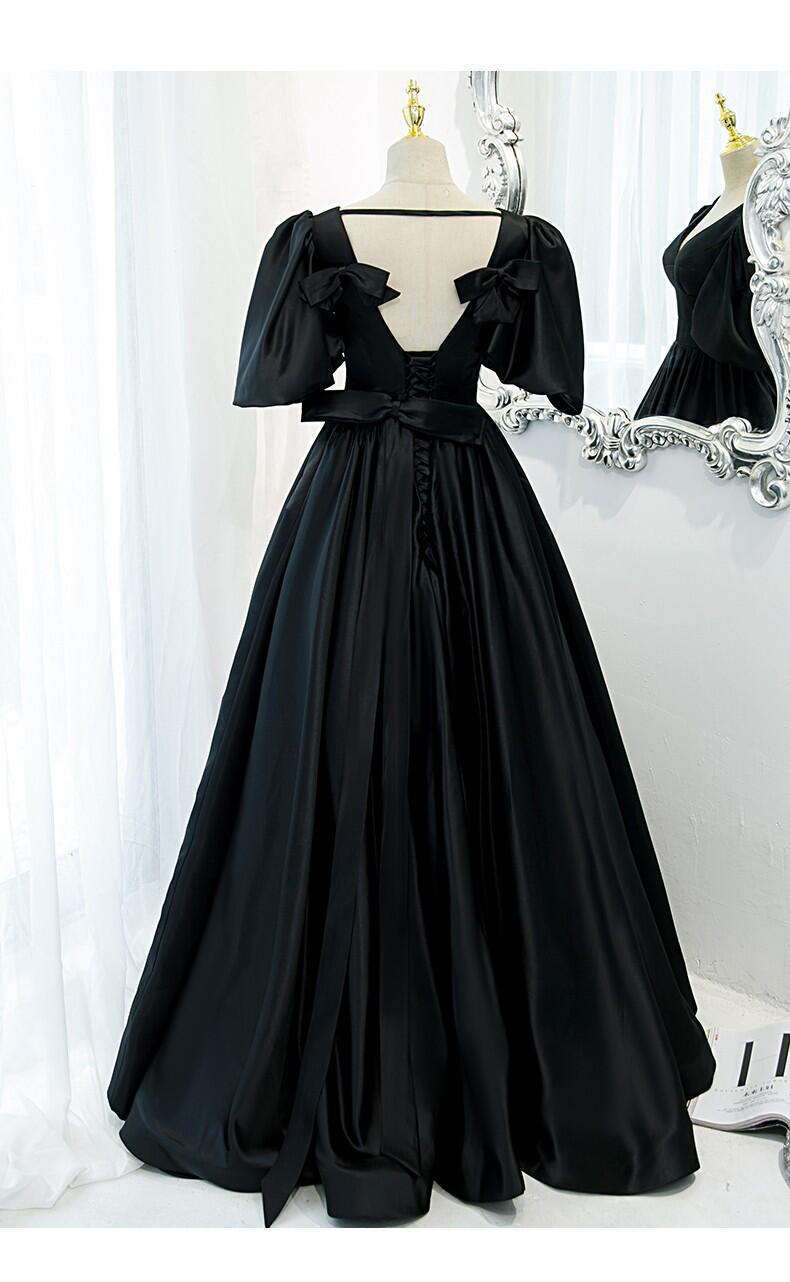 黑色晚礼服女2021新款v领大码胖mm遮肉显瘦高端高级感法式公主裙