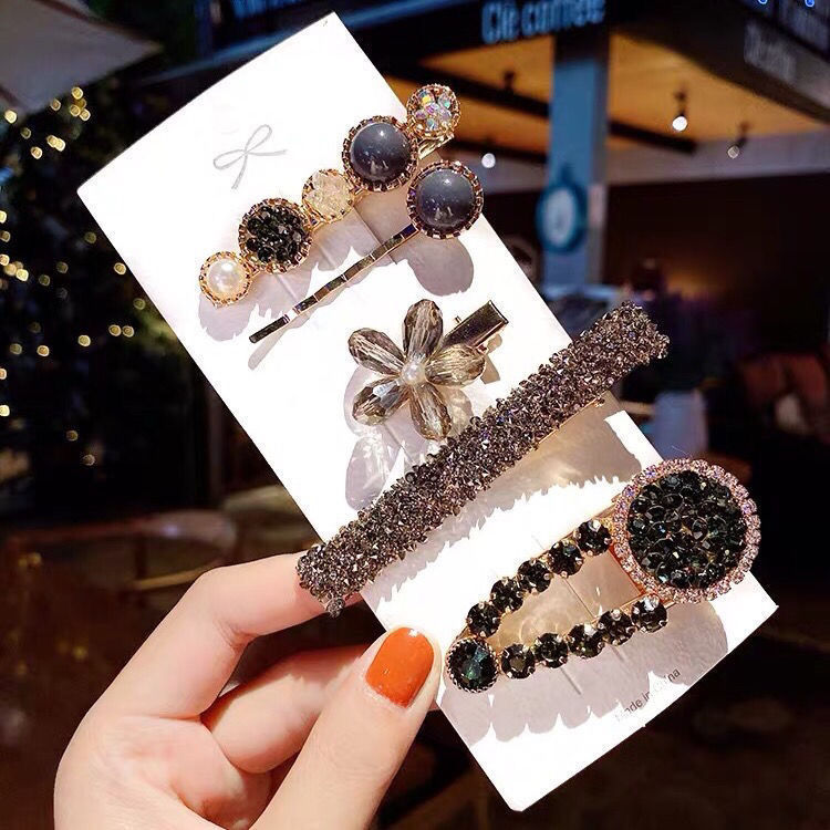 South Korea Dongdaemun Cute Feather 6-Piece Set Barrettes Set High Sense Clip Bear Bang Side Clip Hairpin