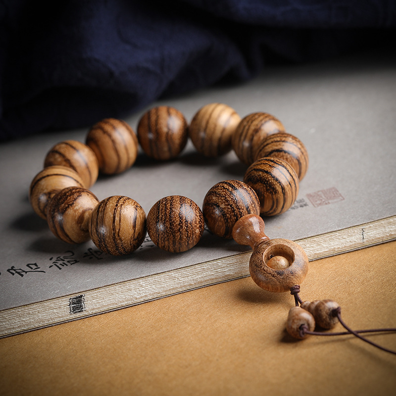 天然印尼花奇楠1.8手串虎斑纹沉香佛珠串珠手链民族风情侣款-阿里巴巴
