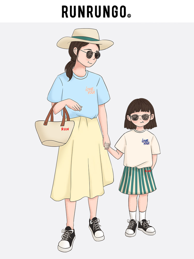 亲子服夏装t恤图片