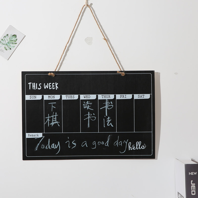 木制星期表小黑板单面行程表留言备忘录1356