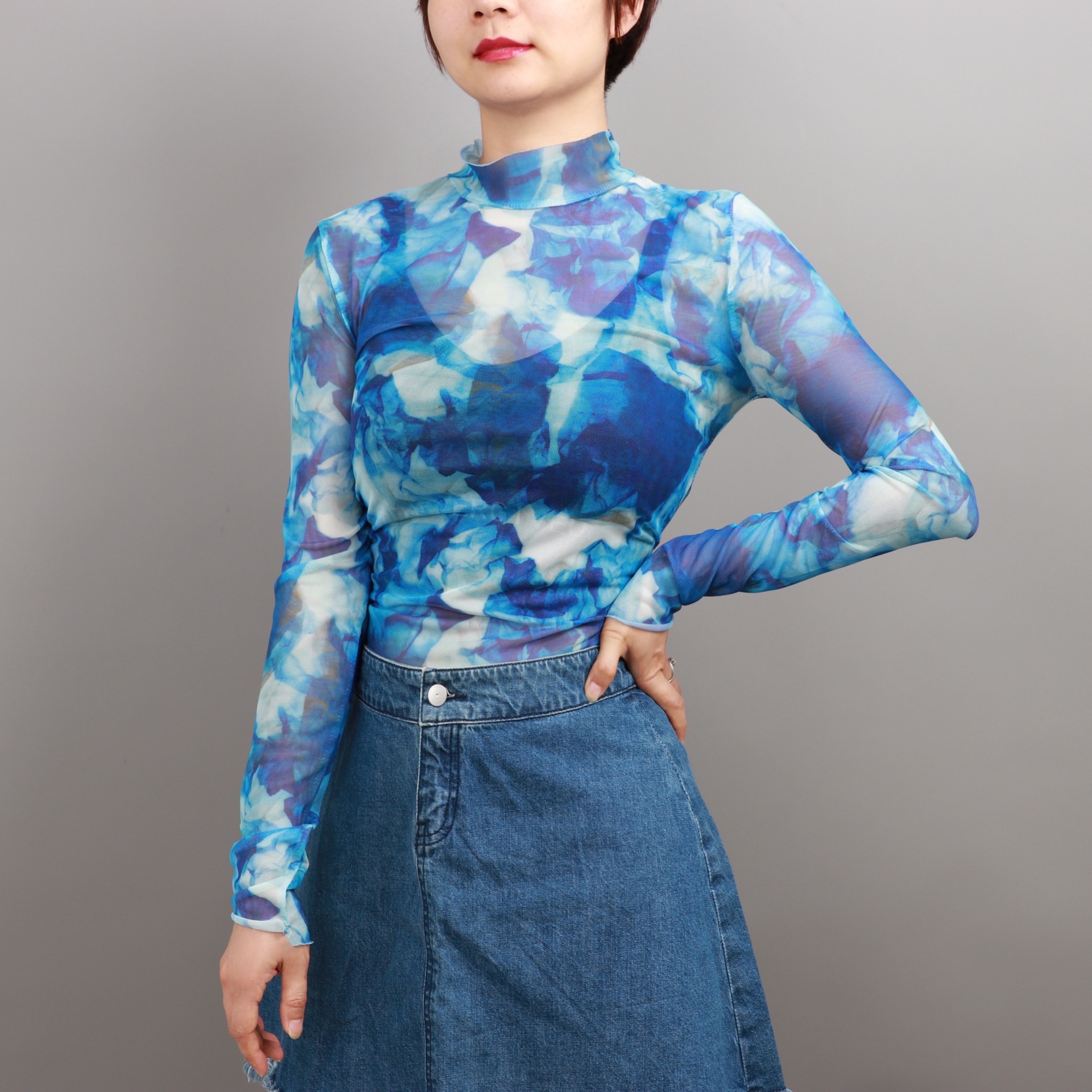 长袖上衣冰丝衫