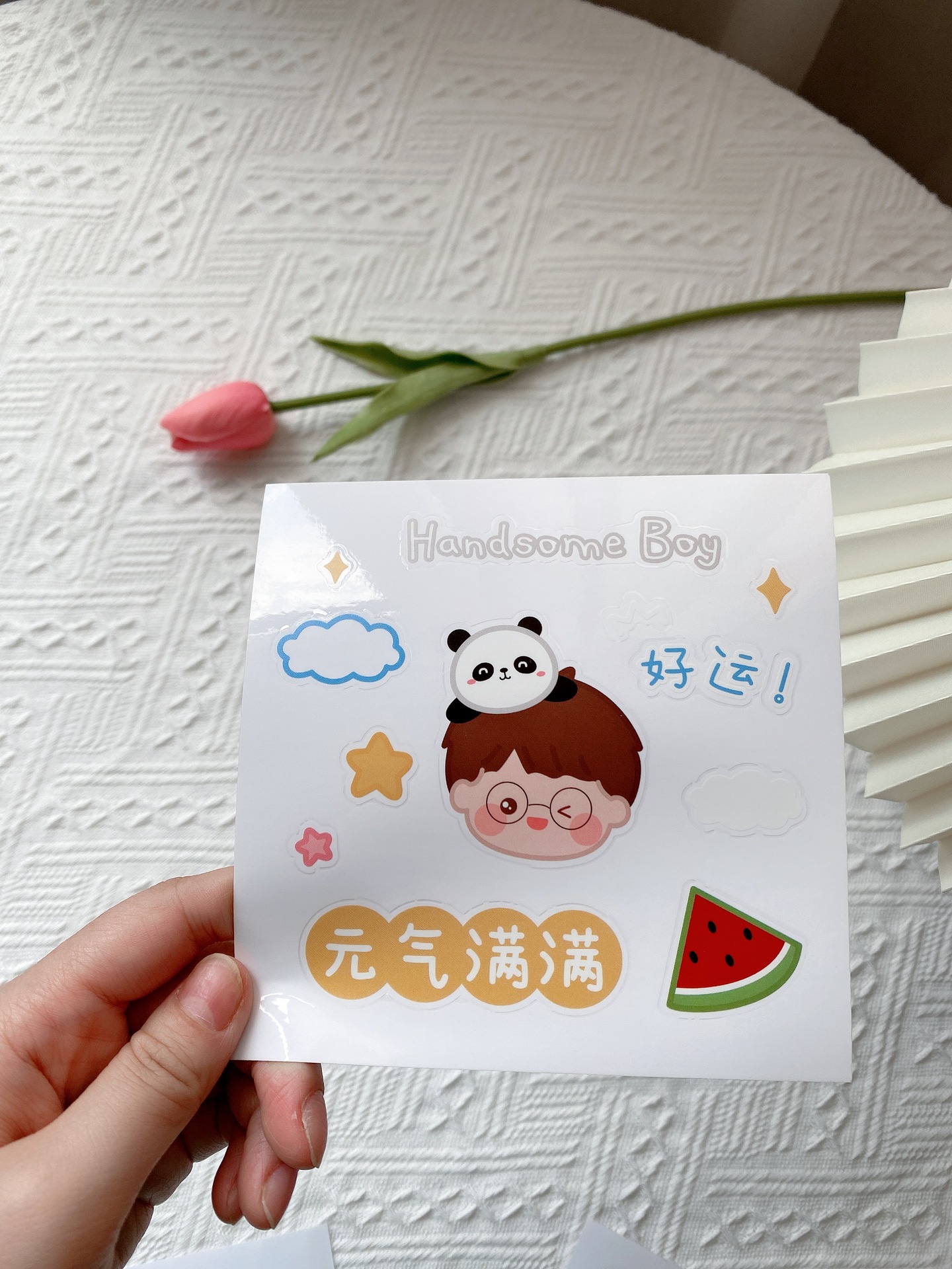 Cartoon Cute Stickers Little Girl Water Cup Adhesive Stickers Students like DIY