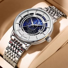 瑞士新款日月星辰手表 男士机械表防水夜光 冠琴品牌正品男士手表
