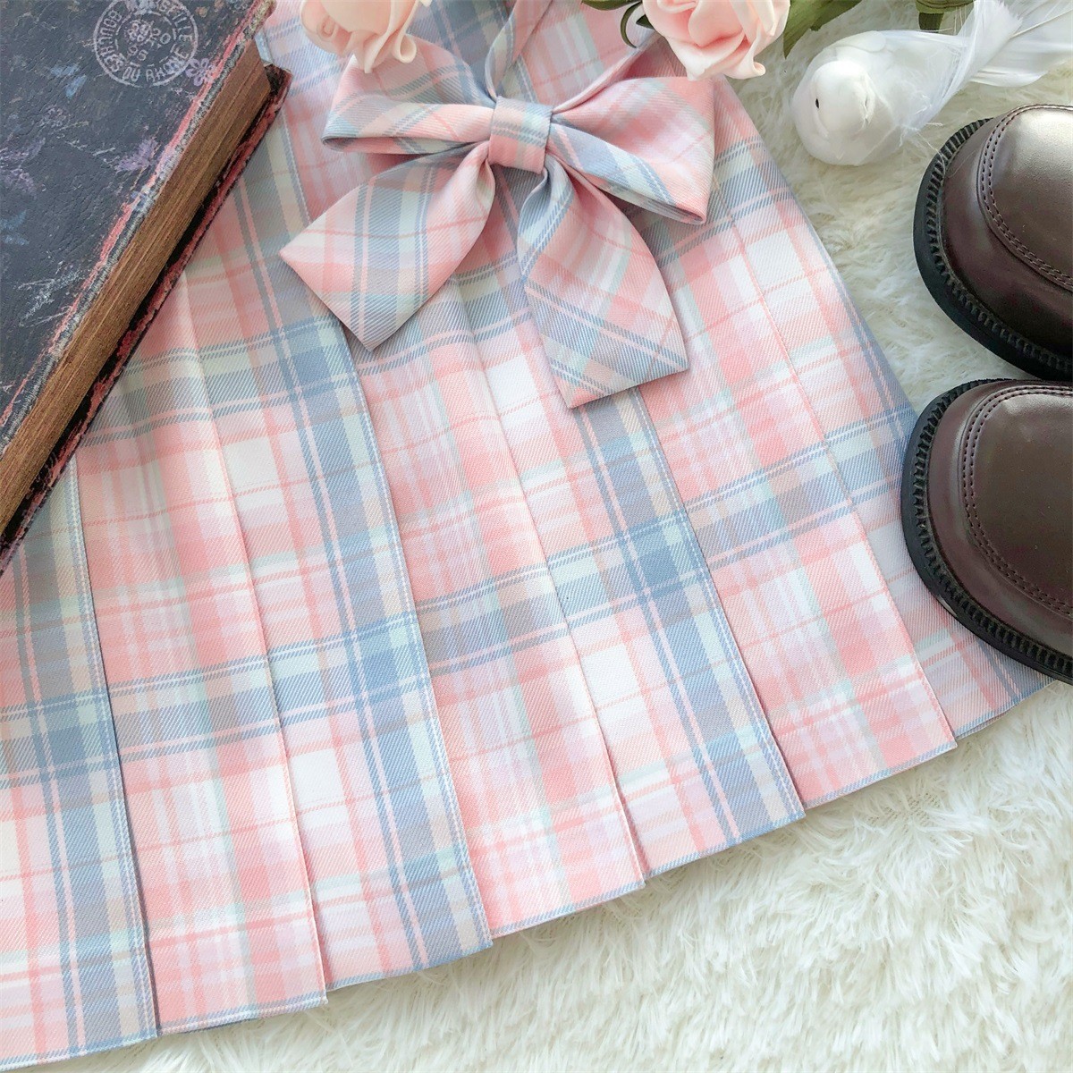 不退换 换季亏本清仓 日系学院风jk制服套装百褶裙子格子衬衣短裙