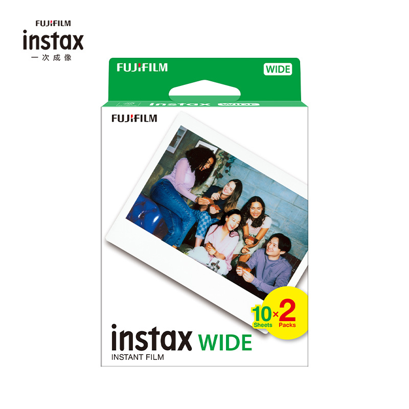 富士拍立得宽幅5寸相纸一次成像instax210 WIDE W300宽幅白边相纸