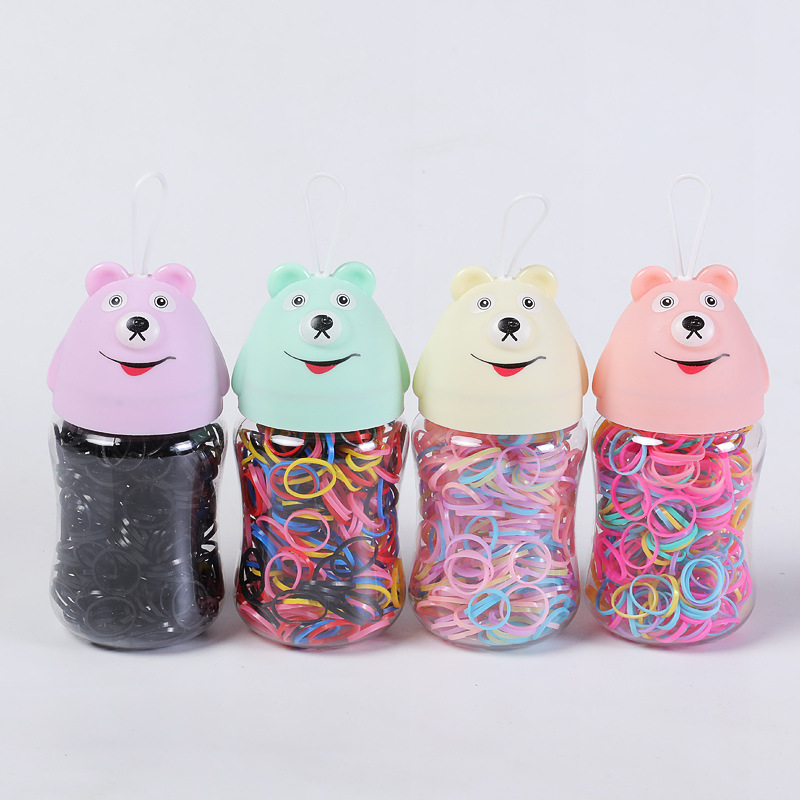 Cartoon Boxed Colorful Children Small Rubber Band Factory Direct Supply Disposable Hair Band Strong Pull Constantly Hair Accessories Female Rubber Band