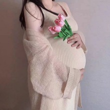 孕妇照服装拍照新款在家拍孕妇装艺术照孕妈咪大肚照写真摄影服