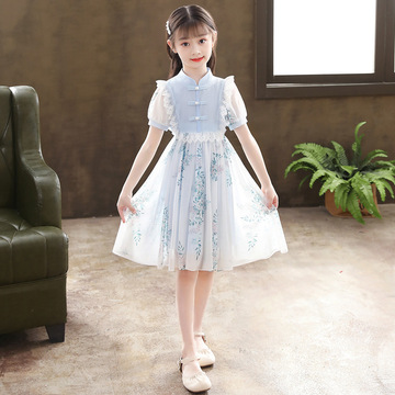 2024新款夏季儿童旗袍公主裙女孩洋气夏款裙子国风连衣裙女童汉服
