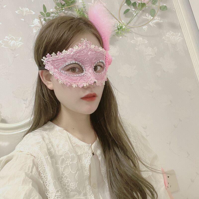 万圣节羽毛面具美女公主化妆舞会表演儿童成人半脸面具批发