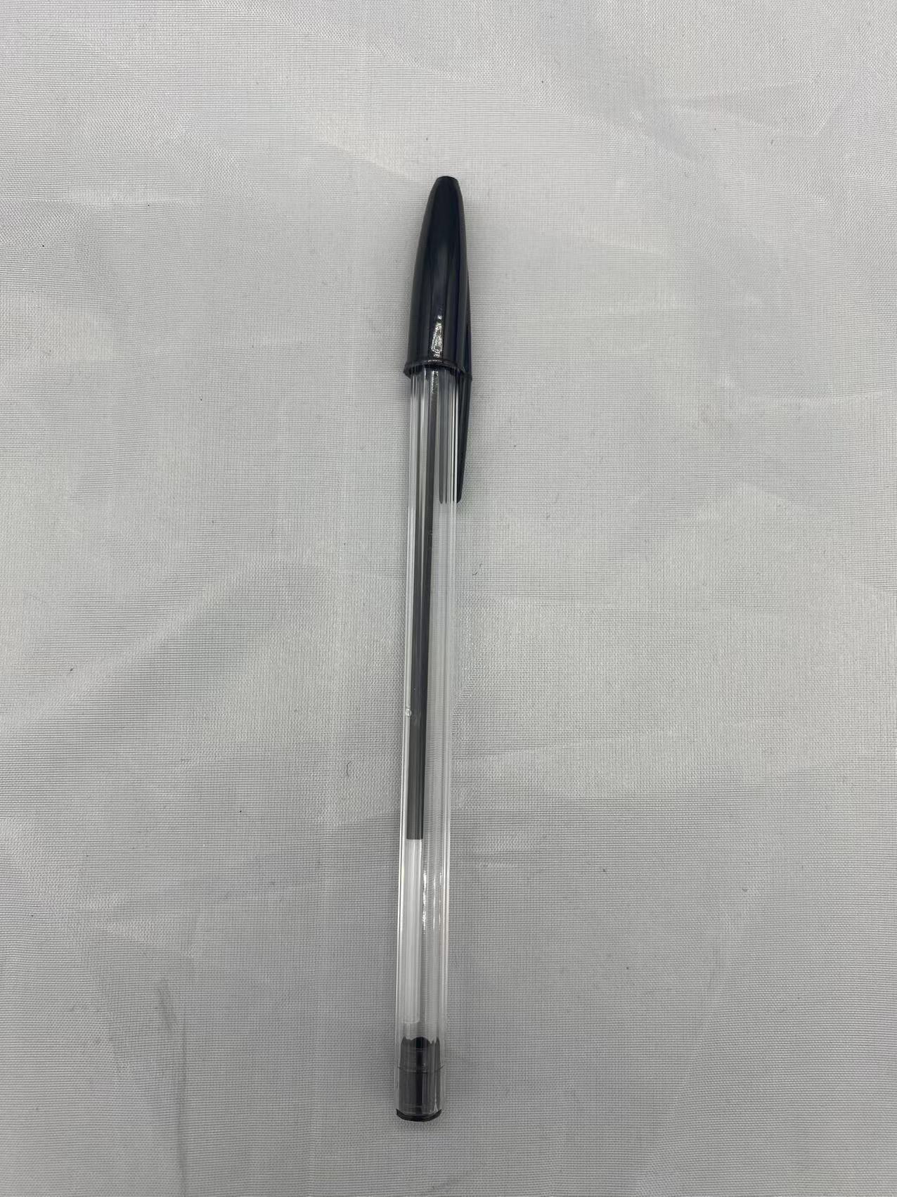 1.0 Bullet Ballpoint Pen Hotel Catering Plastic Ball-Pen Simple Transparent Ballpoint Pen Office Stationery Wholesale