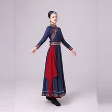 蒙古舞蹈演出服新款蒙古舞蹈裙蒙族艺考练习舞蹈服蒙古袍大摆裙女