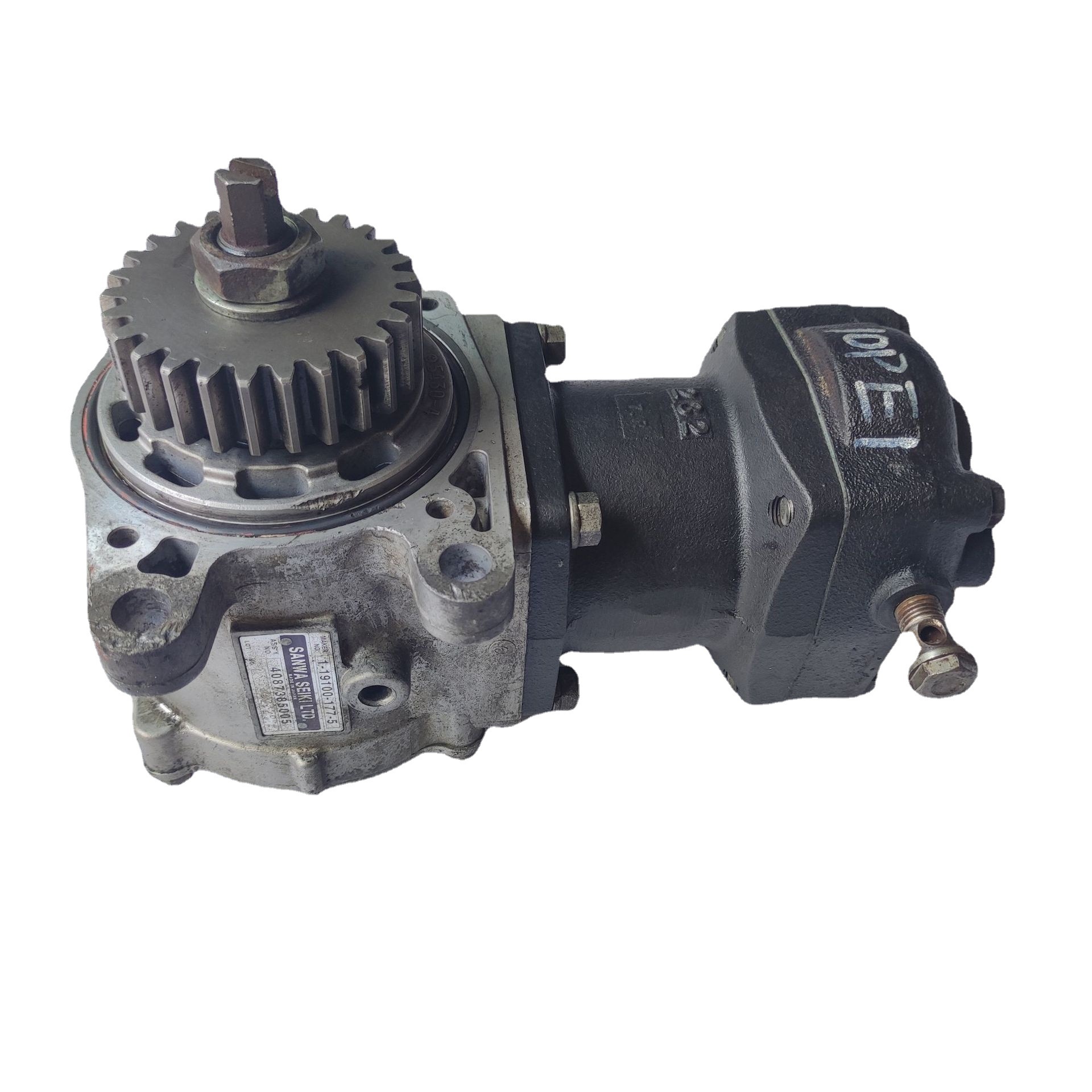 五十铃10pe1发动机打气泵 cxz81空气压缩机 二手拆车件 isuzu配件