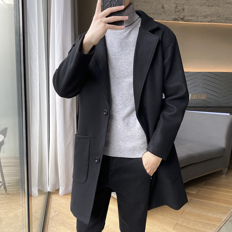 风衣男中长款秋冬季新款男士韩版潮流宽松过膝派克服帅气大衣外套