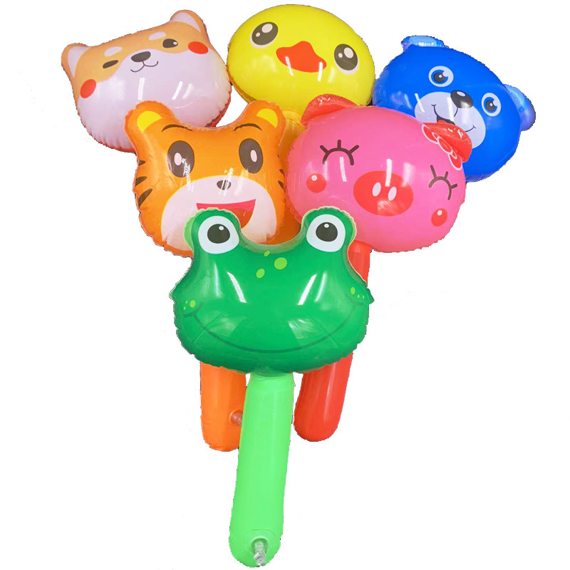 Stall Supply Children's Inflatable Toys Extra Thick Band Bell Cartoon Inflatable Hammer Hammer Toys Wholesale Scan Code Push