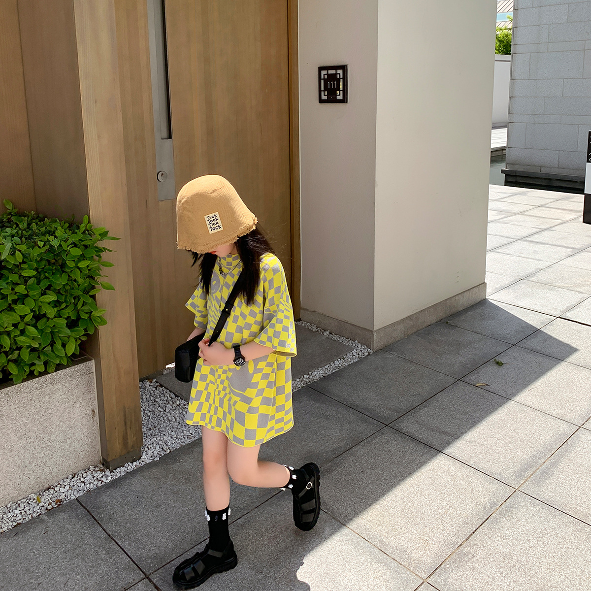 女孩长款t恤裙女童短袖韩版t恤裙2022新款洋气宽松夏装女儿童中长款