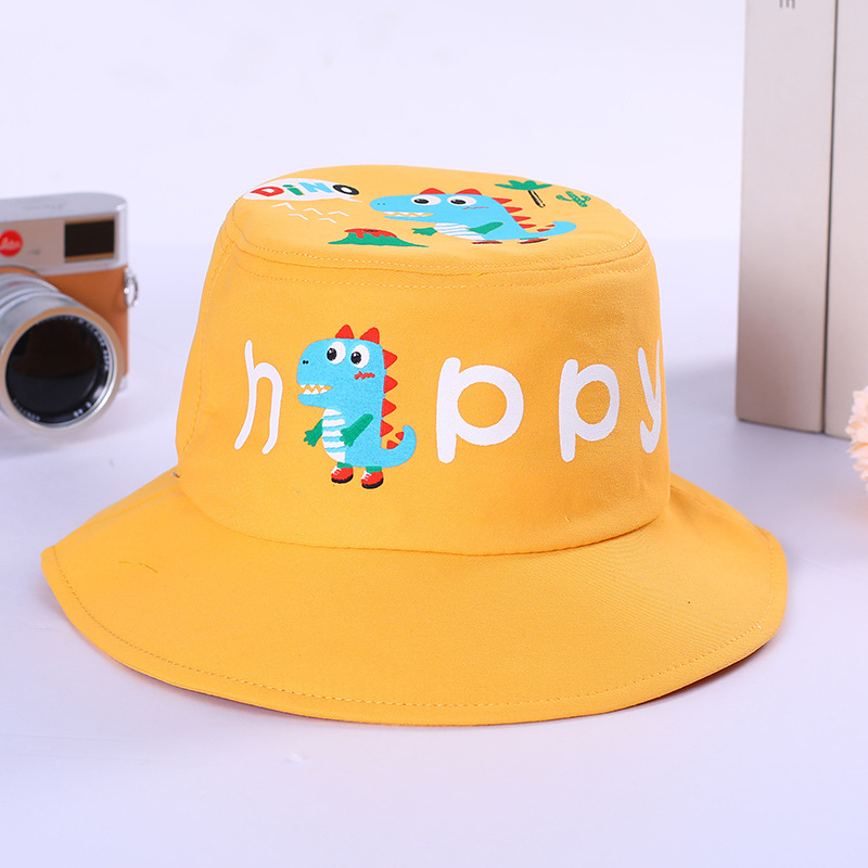 Children's Hat Bucket Hat Kindergarten 4-8 Years Old Spring and Autumn Cartoon Sun Protection Sun Hat Boys and Girls Cartoon Baby Cap