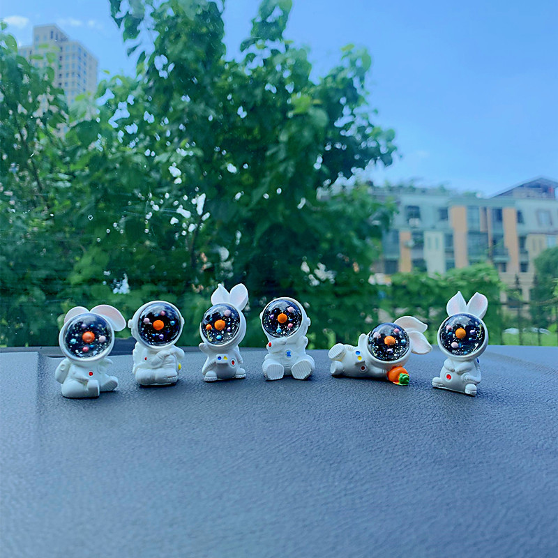 starry rabbit car decoration 2024 new vehicle center console cartoon cute astronaut car interior decoration ornament