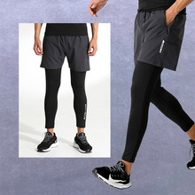 假两件二合一运动长裤男士跑步裤健身裤子紧身裤瑜伽裤训练裤