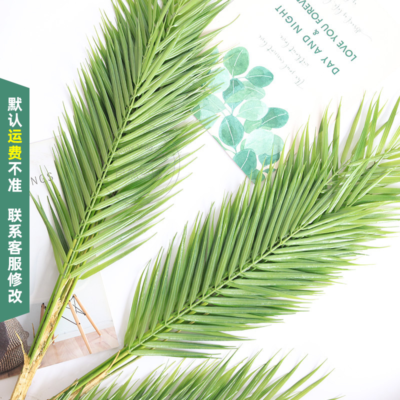 ins北欧小清新婚庆装饰绿叶单枝把束葵叶仿真绿植棕榈叶假树叶