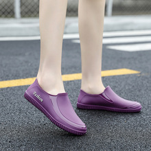 夏季时尚女士雨鞋浅口纯色平底水鞋防滑防水外穿成人雨靴单鞋胶鞋