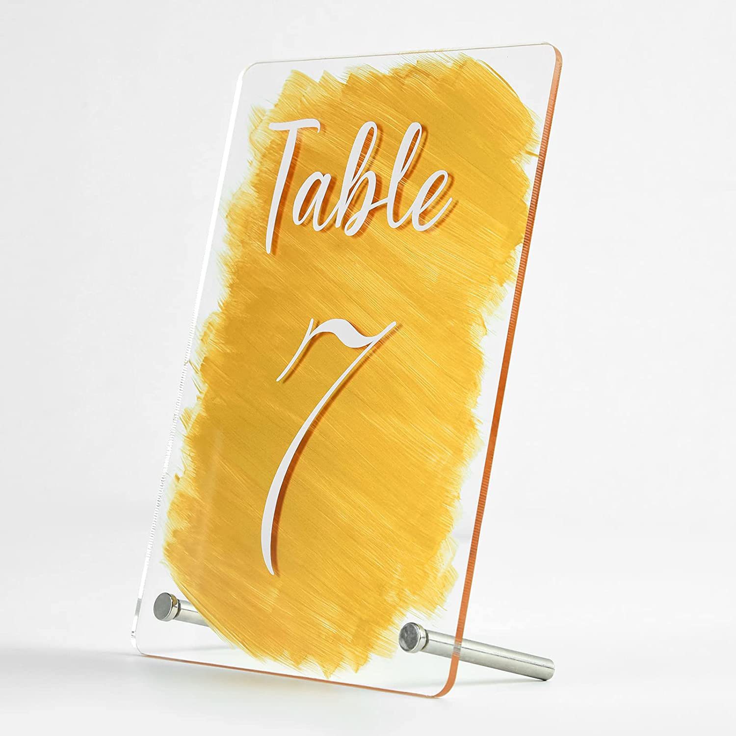 透明方形亚克力支架数字座位牌 diy空白亚克力派对摆件婚礼桌牌