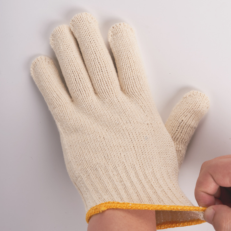 Factory Wholesale Labor Protection Porter Wear-Resistant Non-Slip Comfortable Breathable White Silk Cotton Yarn Ten Needle Gloves