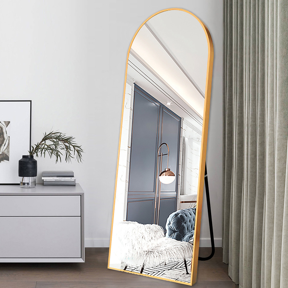Internet Celebrity Semicircle Window Type Full-Length Mirror Bedroom Dressing Mirror Clothing Store Vertical Mirror Hanging Dual-Use Floor Full-Length Mirror