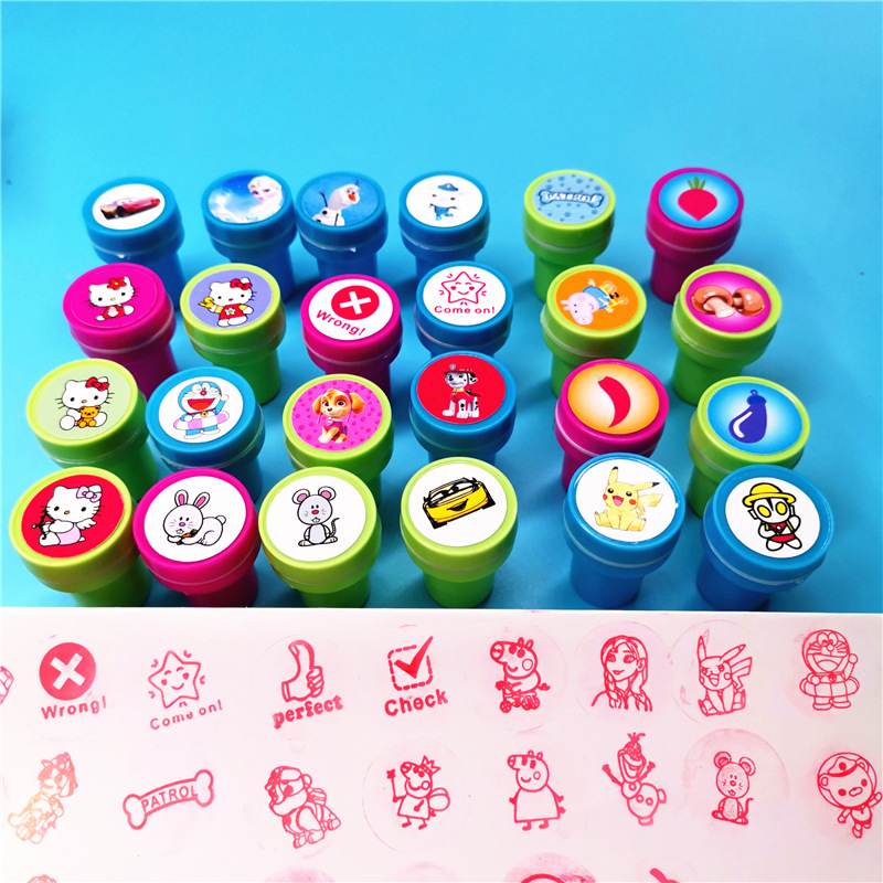 汪汪队印章可爱卡通图章儿童幼儿园奖励玩具环保可水洗奥特曼吃鸡