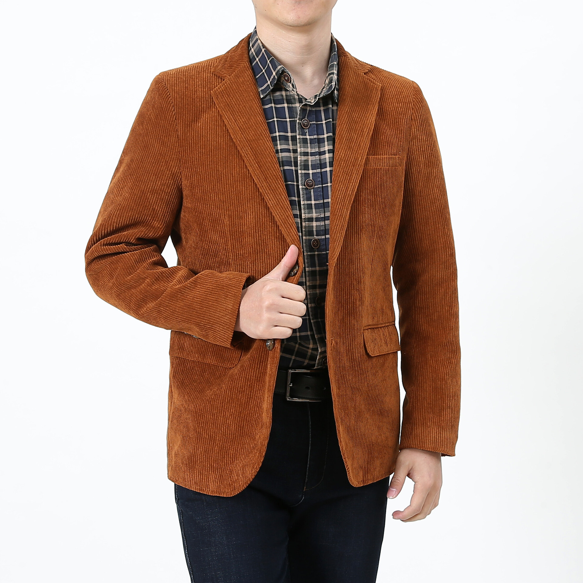 【新】2022春秋新品男士灯芯绒西服男休闲西装品质上衣外套男装