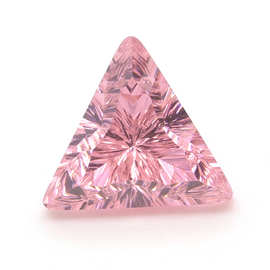 千禧切工尖底粉红三角形锆石 合成宝石 立方氧化锆 裸石diy镶嵌