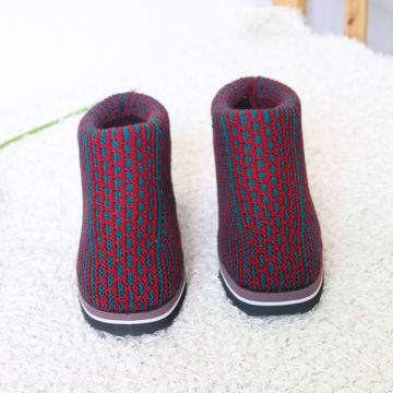 手工编织毛线拖鞋毛线棉鞋成品鞋防滑耐磨底冬季保暖居家室内1