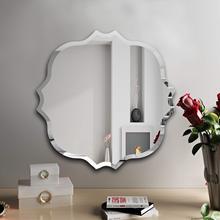 异型斜边镜子浴室装饰客厅背景墙壁挂镜创意玄关艺术镜软装餐边