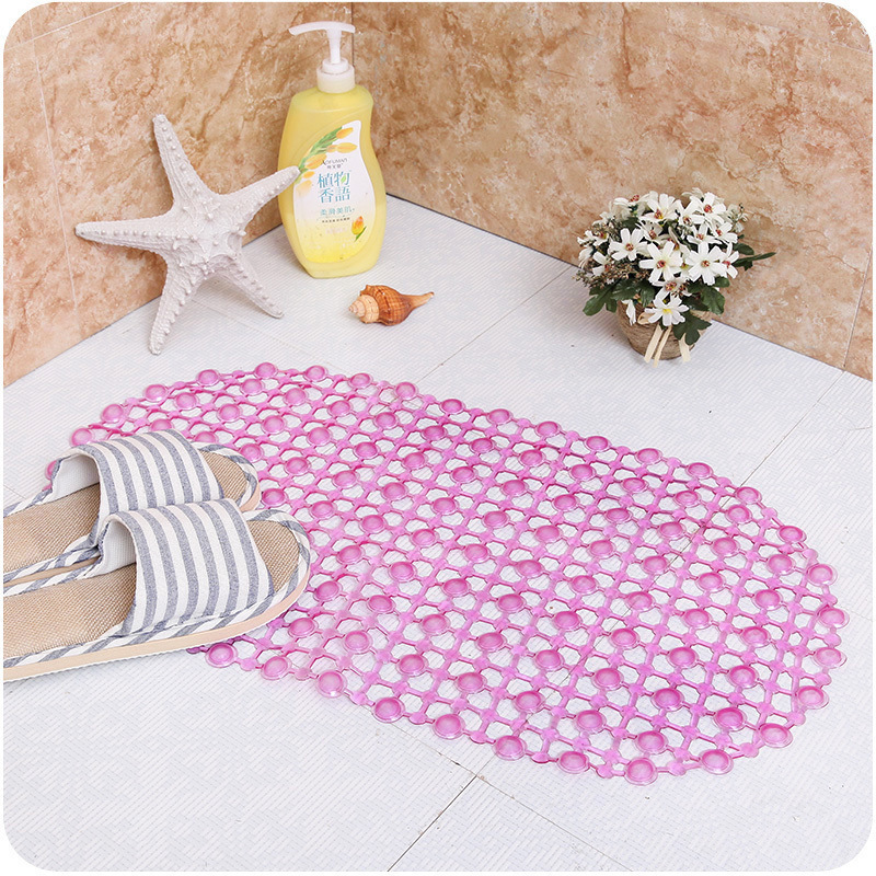 Bathroom Non-Slip Mat Bathroom Bath Mat Bathtub Shower Room Mat Bathroom Foot Mat with Suction Cup PVC Bath Mat