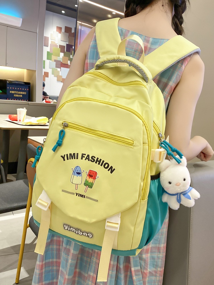 Schoolbag Female Junior High School Girl High School Student Backpack College Students' Backpack Simple Travel Backpack
