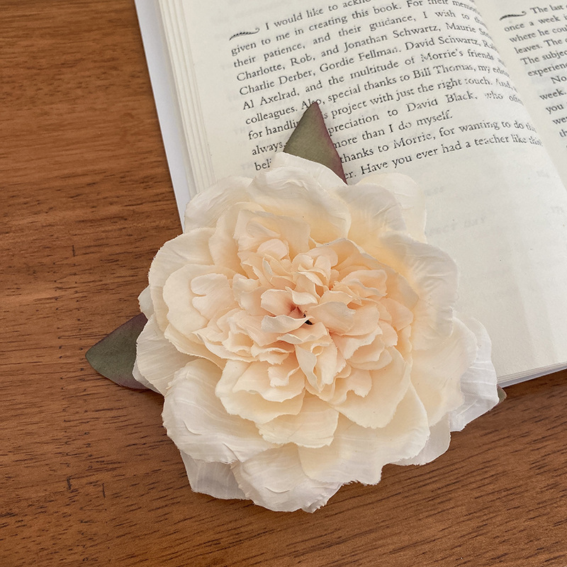 Large Peony Flower Hairpin ~ Girl's Photo Flower Head Seaside Holiday Style Flower Online Celebrity Atmosphere Side Clip Hair Accessories