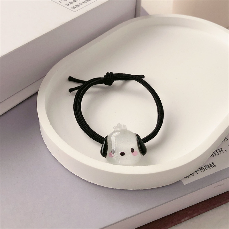 Transparent Cartoon High Elastic Hair Rope Pacha Dog Ins Girl Heart Couple Cute Headwear Hair Ring Small Rubber Band